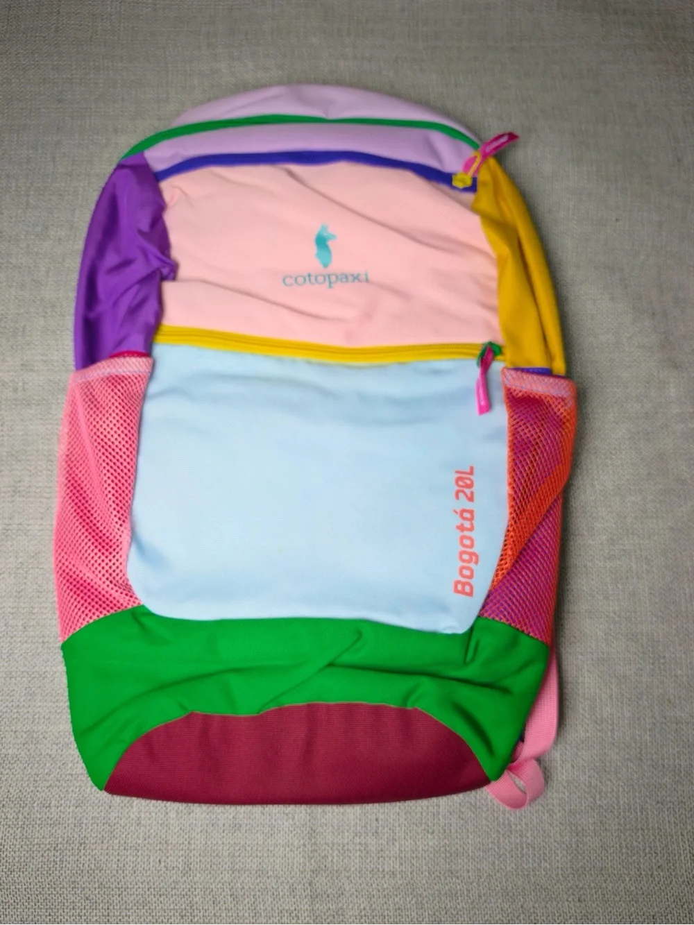cotopaxi Kids Backpack in Pink, Light Blue, Green, Yellow, Purple, Red